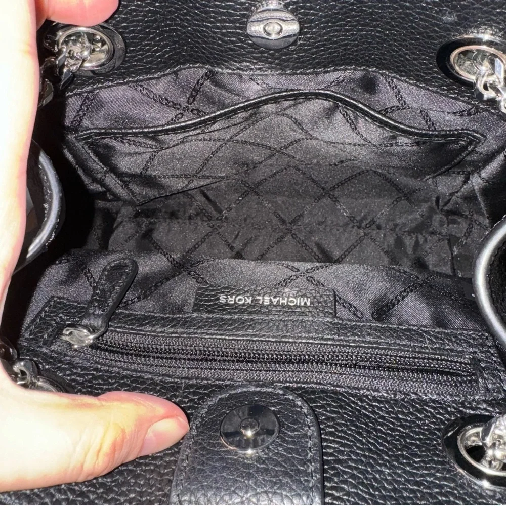 MICHAEL KORS Jet Set Chain Legacy Black Pebble Leather Shoulder Bag w/ Dust Bag